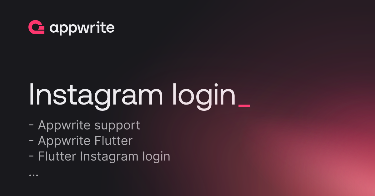 Instagram Login Threads Appwrite Instagram Login Threads Appwrite